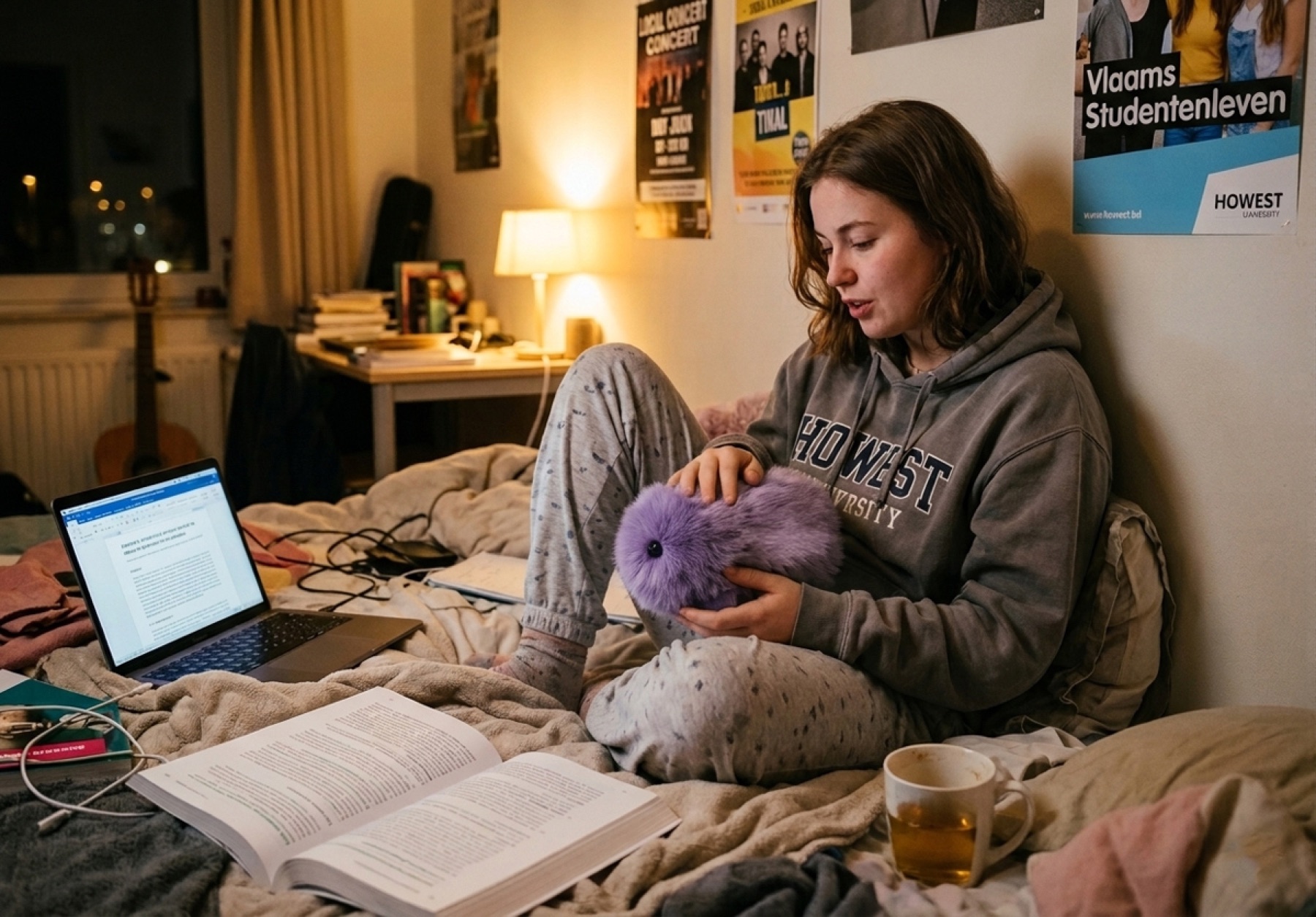 A student with Cupboo as quiet company